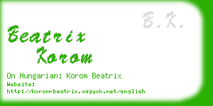 beatrix korom business card